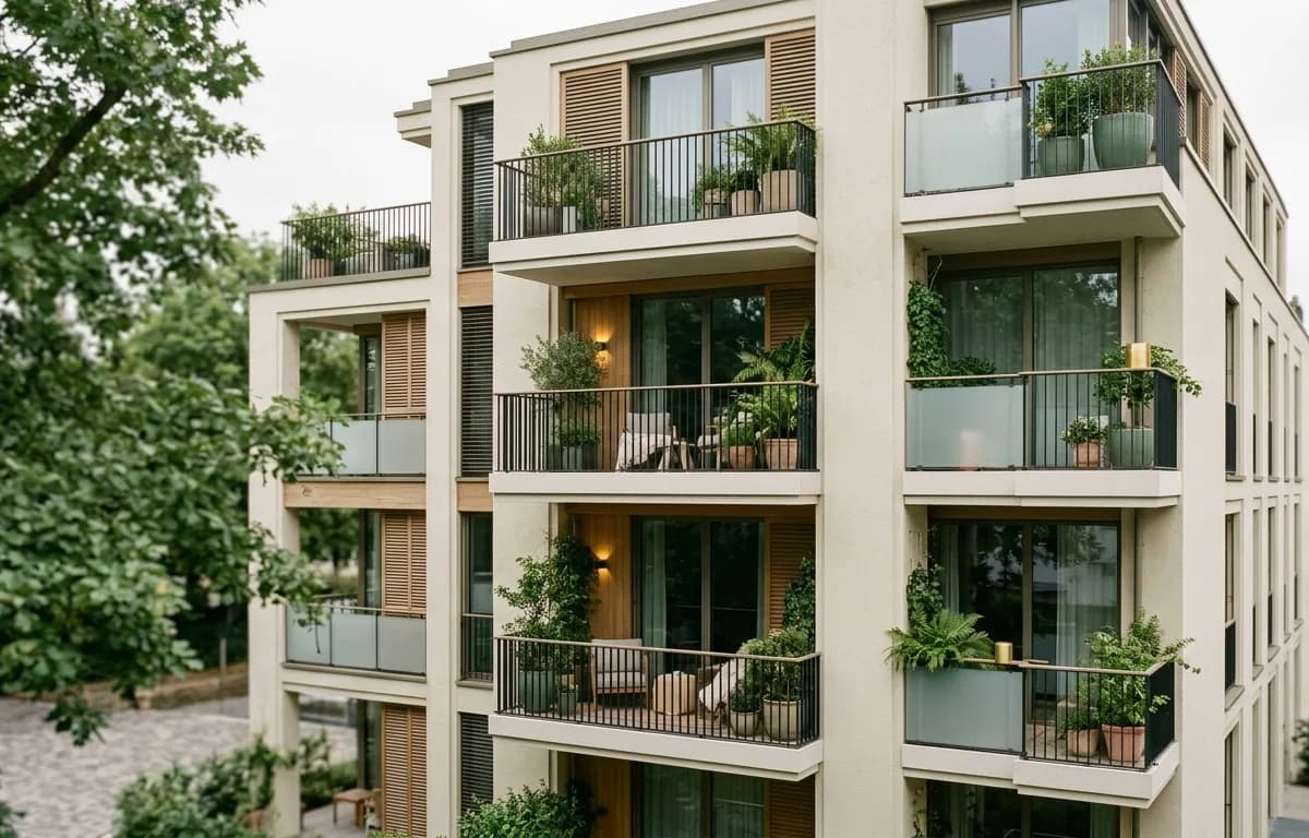 Façade d'immeuble d'appartements moderne au Luxembourg