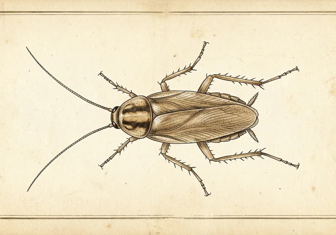 Planche entomologique d'insecte rampant