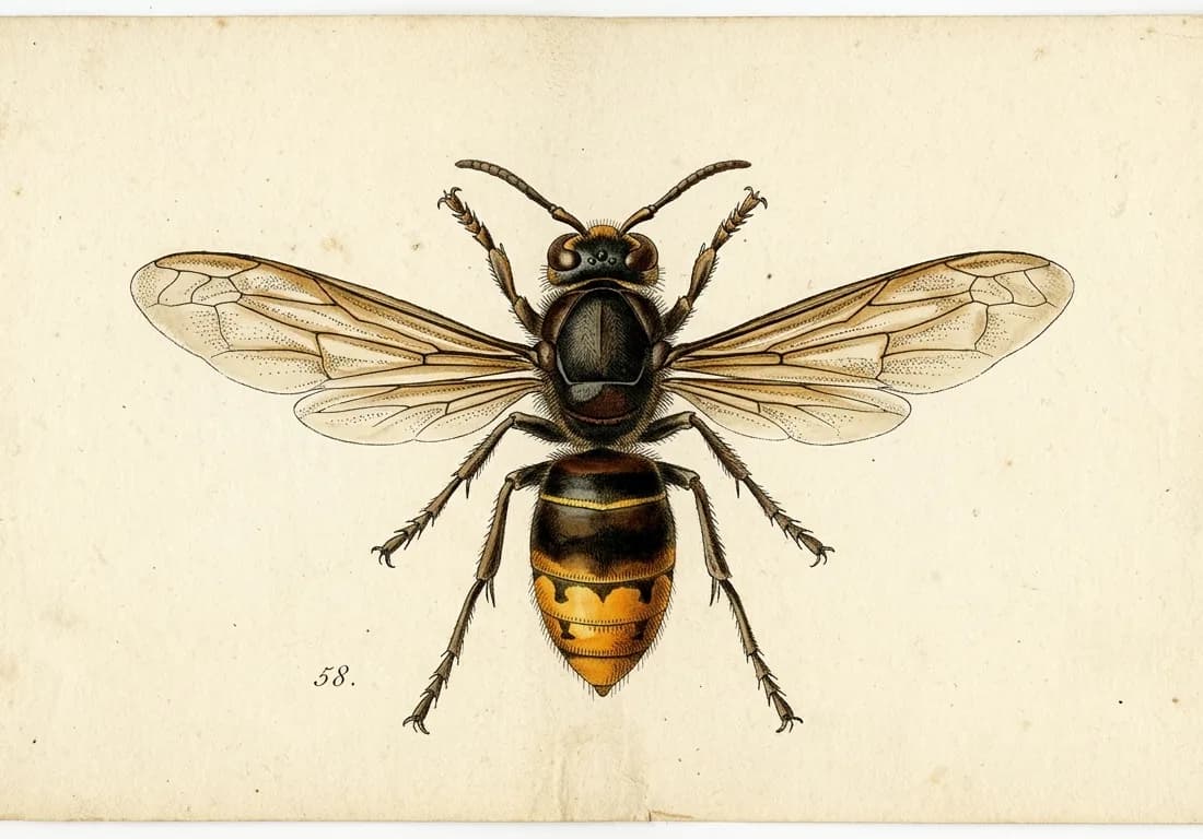 Planche entomologique de frelon asiatique
