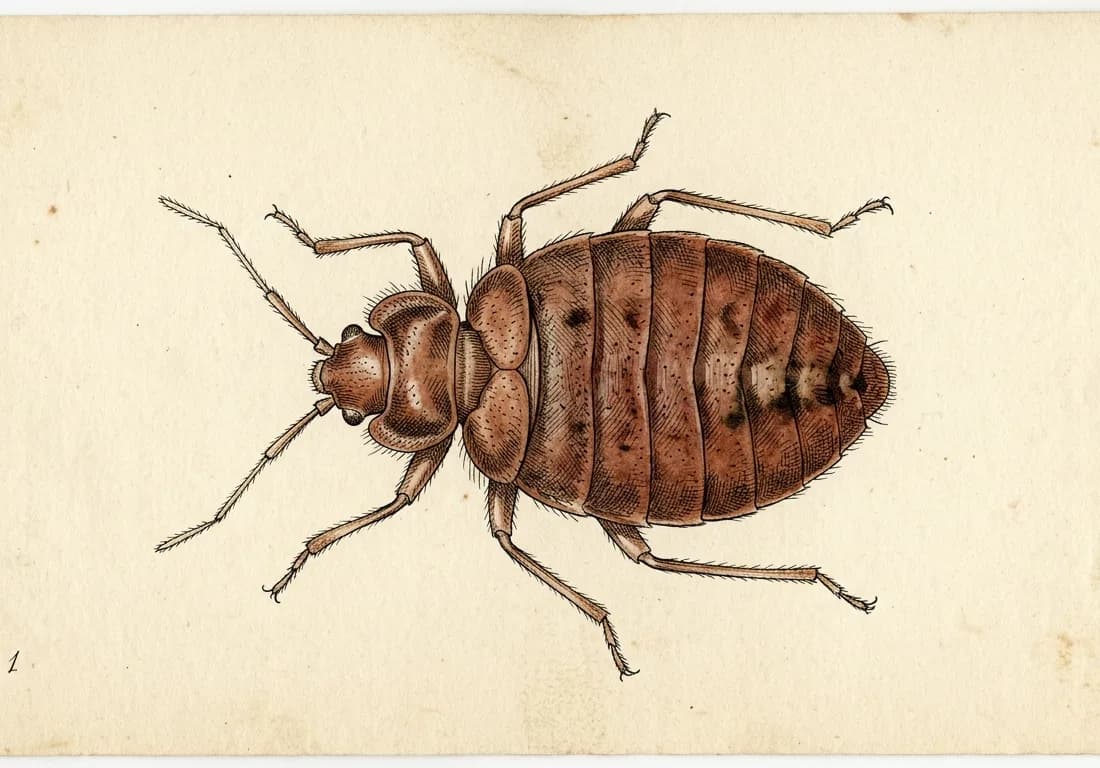 Planche entomologique de punaise de lit